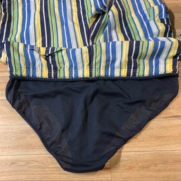 Tommy Hilfiger Premium Swim Trunks Shorts Striped Drawstring Pockets - Picture 7 of 8